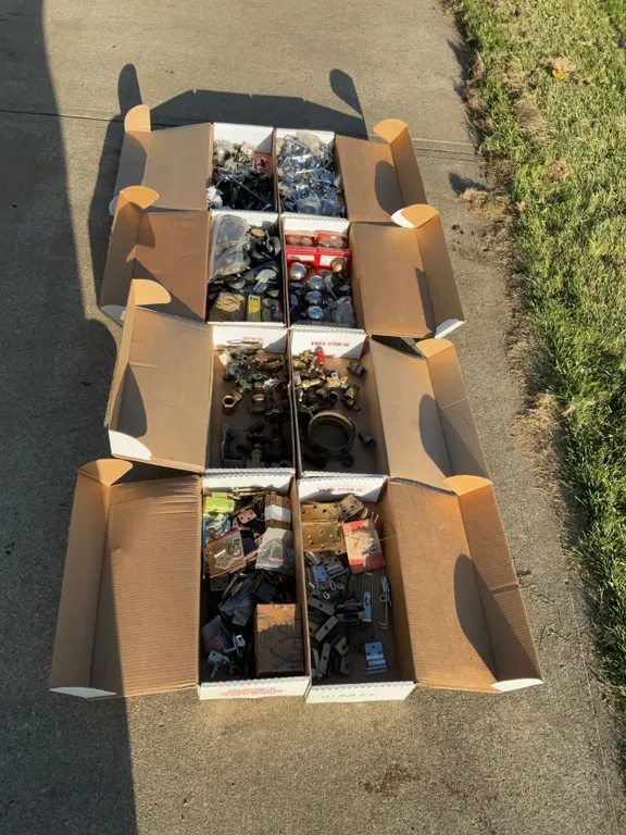 Boxes of Assorted Metal Hardware and Mechanical Parts