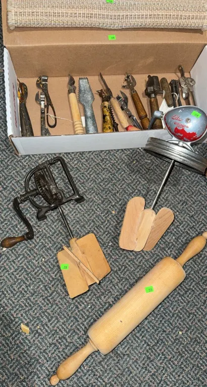 Kitchen Tools with Manual Mixers and Rolling Pin