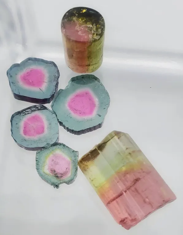 Watermelon Tourmaline Crystals (25.75 ct, Assorted)