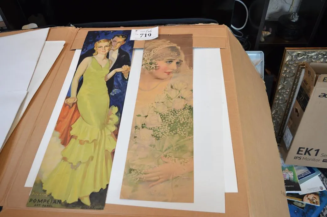 2 Alluring Art Panels With Picture On One Side And Art On The Other Side, Advertising Beauty Cream.