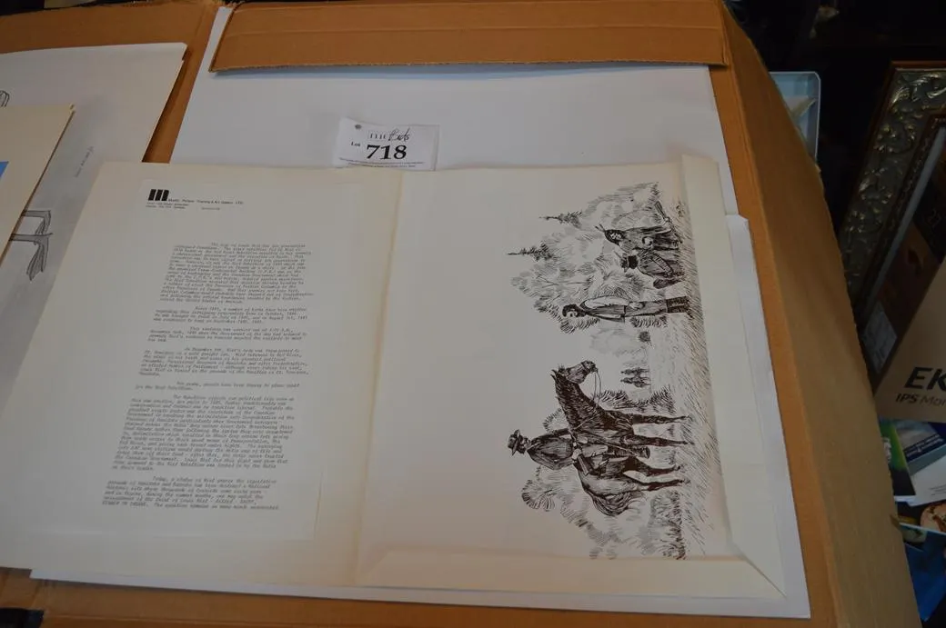 Title; "Riel The Champion Of Metis & Rebel". 7 Drawings & The History Of Louis Riel.