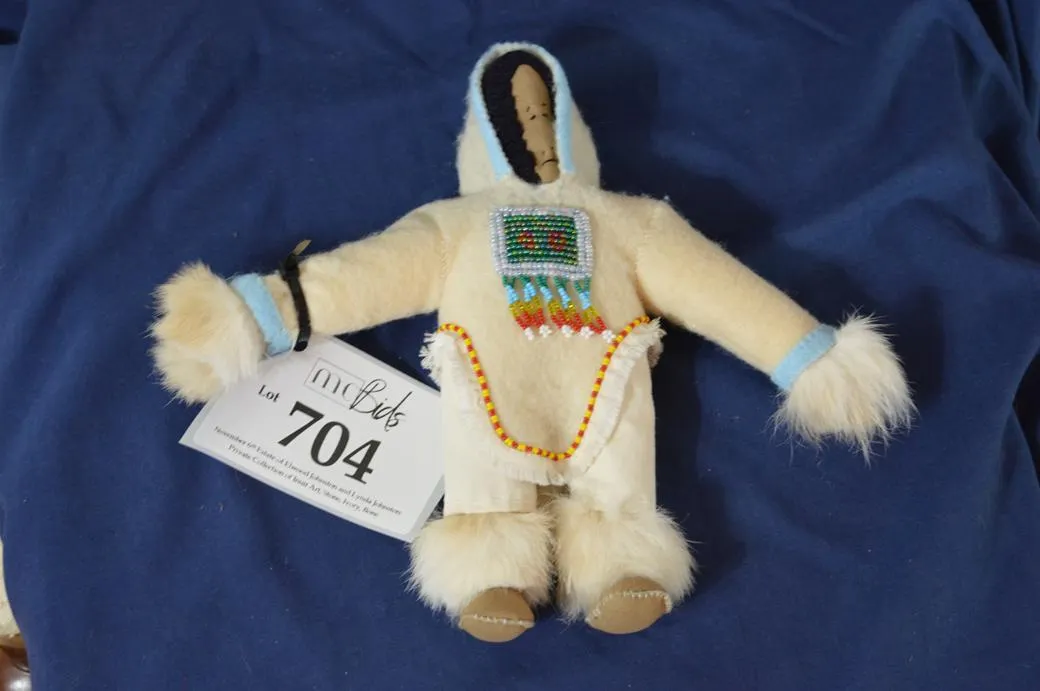 This Doll Has A Traditional Design With A Long Front And Back Duffel Panel With Beads.