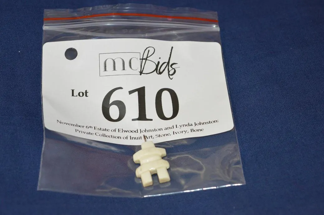 Polished, Carved, Caribou Bone, Inukshuk (Inunnguaq)