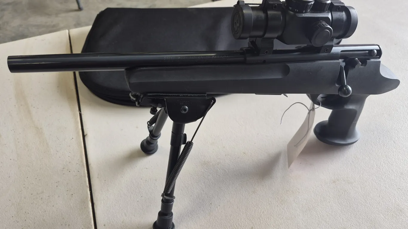 Savage Model 502 22WMRF Pistol Bushnell sight - Tripod