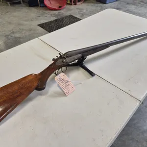 T. BARKER Unknown model, side by side, exposed hammers 12ga