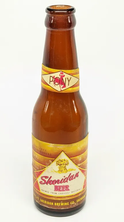 7 OZ PAPER LABEL PONY BOTTLE SHERIDAN BEER WYOMING