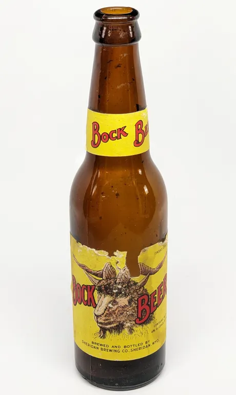 12 OZ PAPER LABEL BOTTLE SHERIDAN BOCK BEER WYOMING