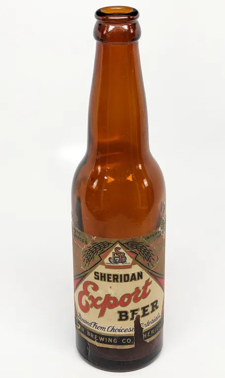 IRTP 12 OZ PAPER LABEL BOTTLE SHERIDAN EXPORT BEER WYOMING