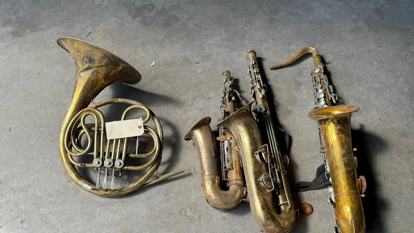 (4) Brass Musical Instruments for Display