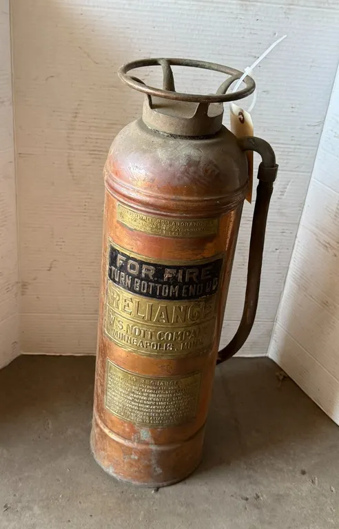 Vintage Copper Reliance Fire Extinguisher