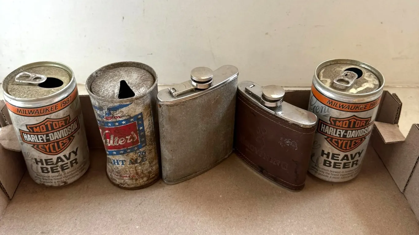 (2) Stainless Steel Flasks