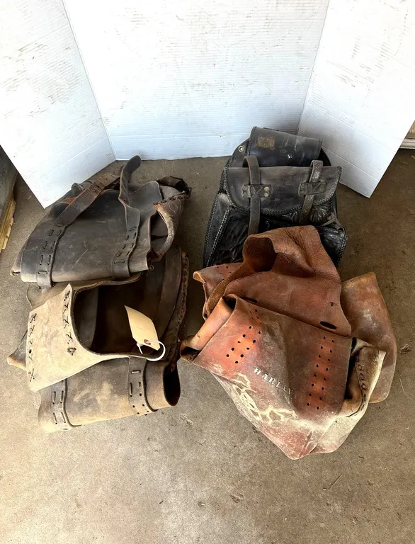 (3) Leather Saddle Bags