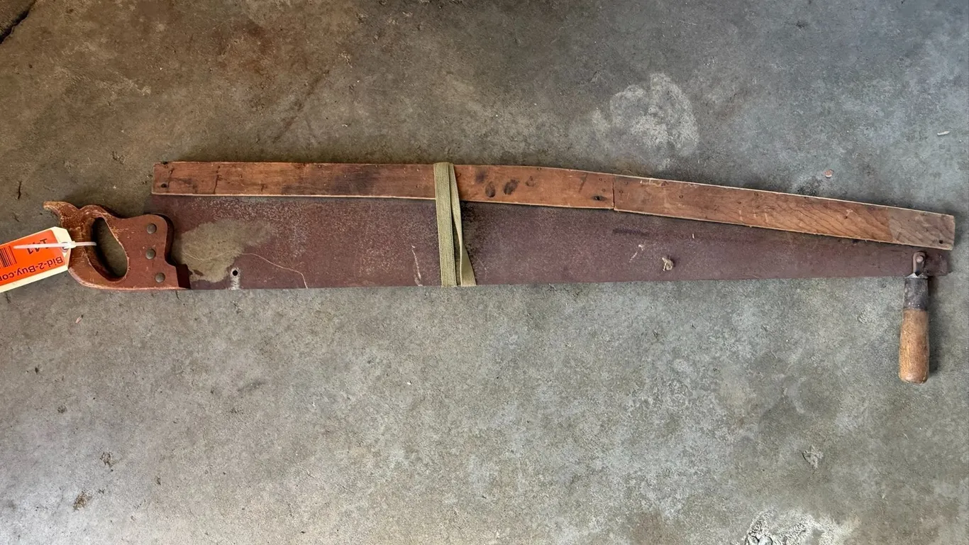 Vintage 40" Blade Hand Saw with Guard