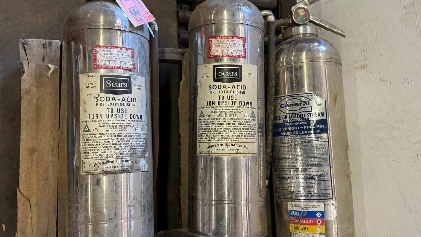 (2) Stainless Steel Sears Fire Extinguishers