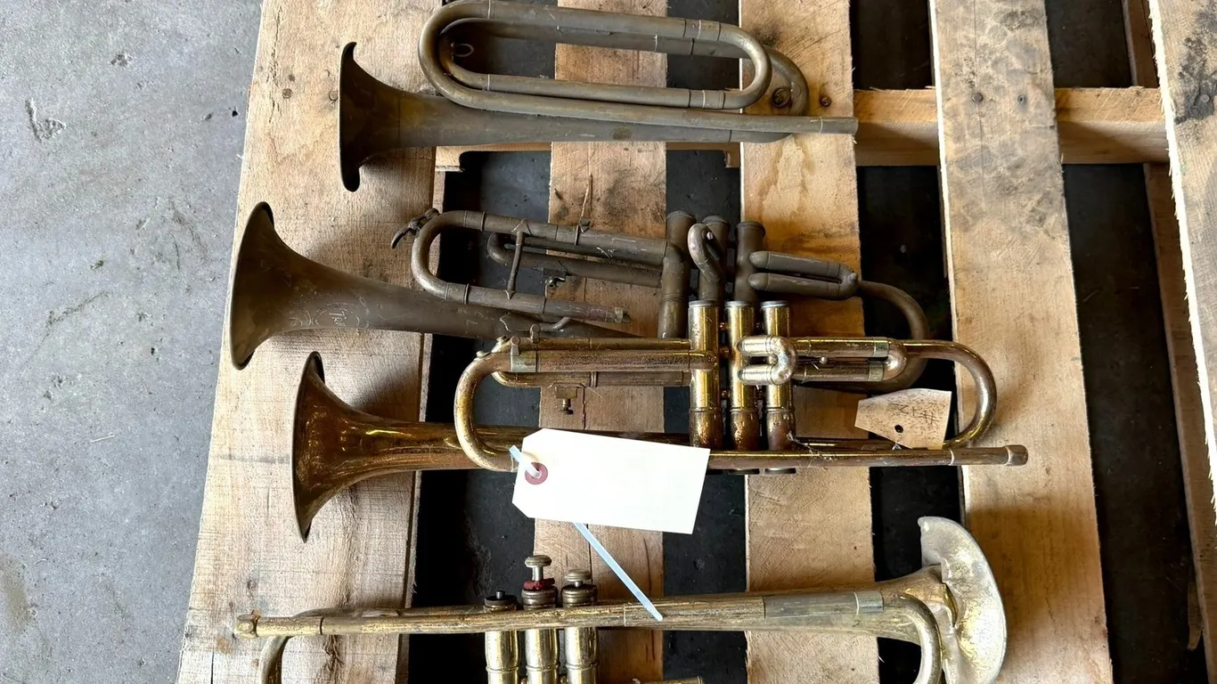 (4) Brass Musical Instruments for Display