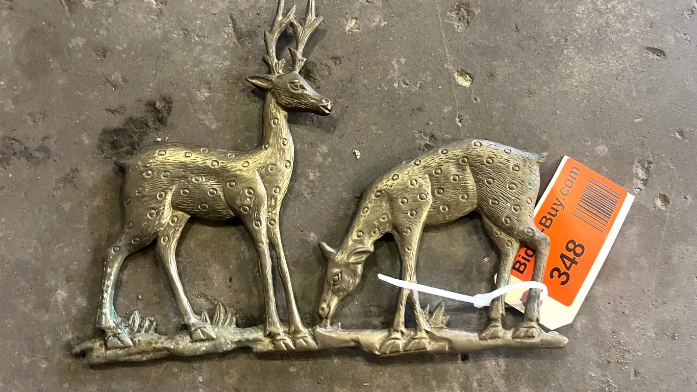 Brass Deer Wall Hanging 12" Length
