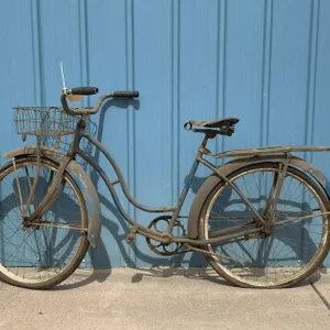 Vintage Blue Bike with Front Basket