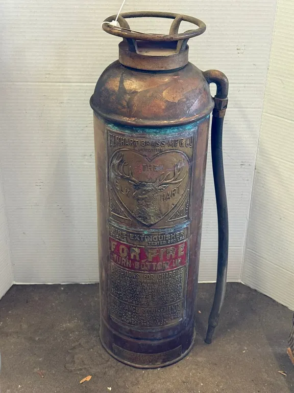 Vintage Elk Hart Brass MFG CO. Fire Extinguisher