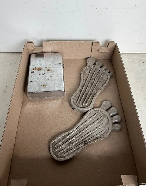 (2) Decorative Foot Pedals and Large Lighter