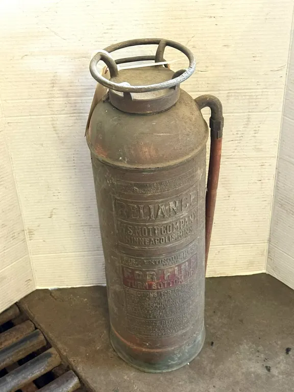 Vintage Copper Reliance Fire Extinguisher