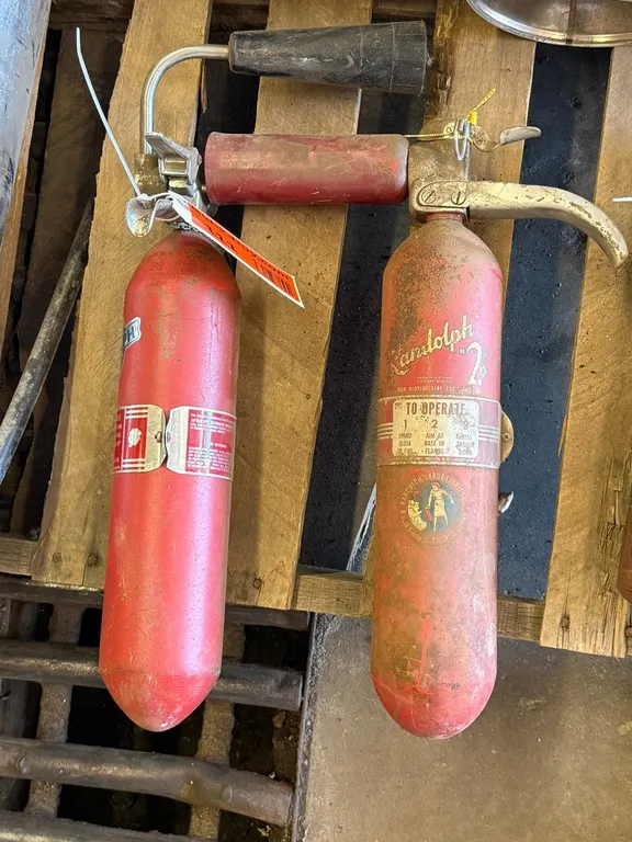 (2) Vintage Randolph Mini Fire Extinguisher