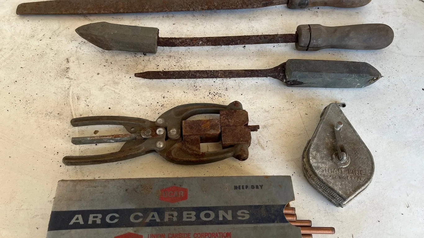 Vintage Files, Chalk String, Pliers, an d