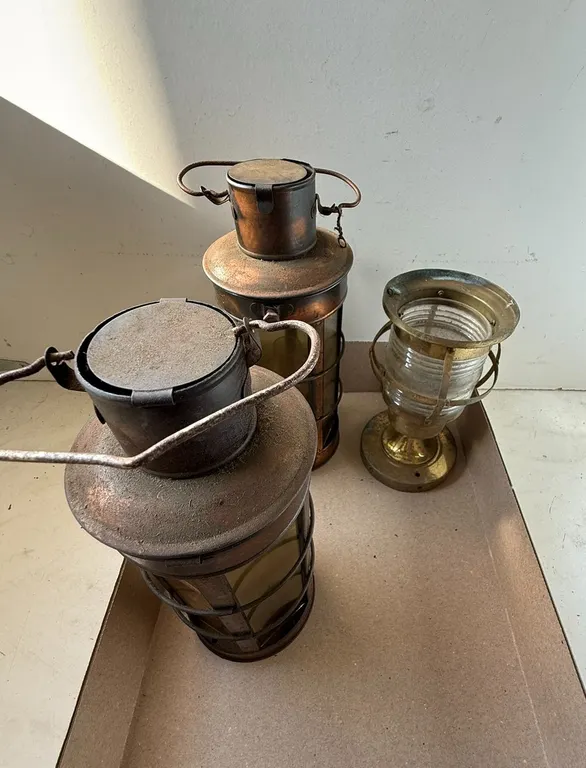 (3) Brass Lanterns