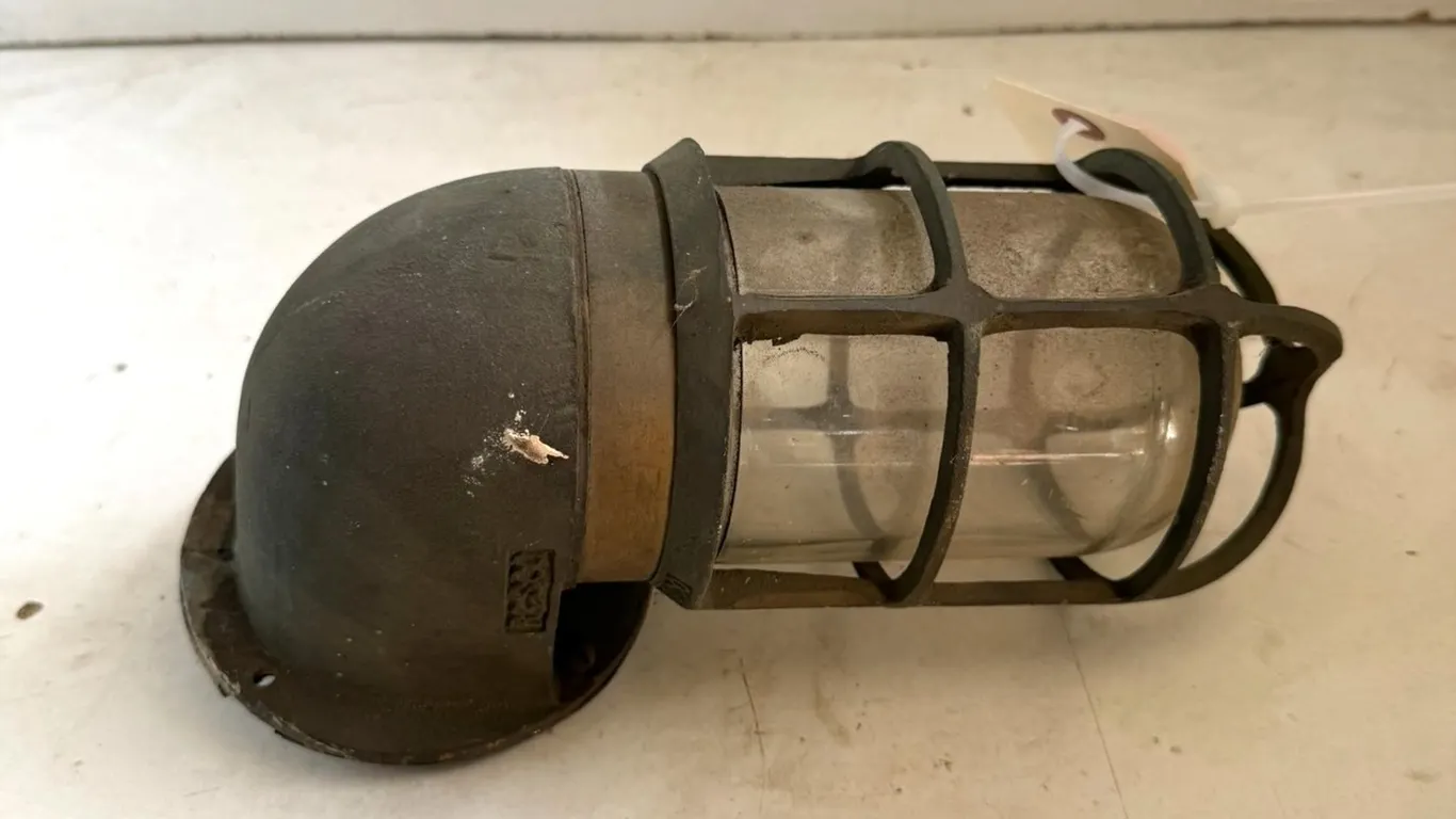 Brass and Glass Vintage Wall Fixture