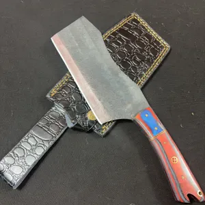 Handmade Carbon Steel Cleaver with Leather Sheath