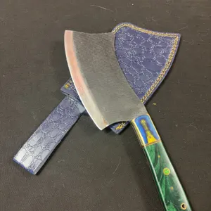 Handmade Carbon Steel Cleaver with Leather Sheath