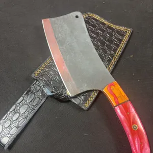 Handmade Carbon Steel Cleaver with Leather Sheath
