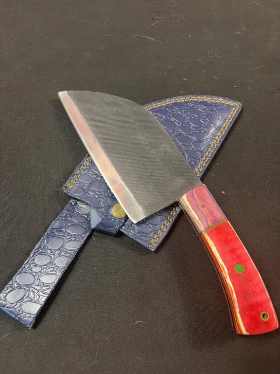 Handmade Carbon Steel Cleaver with Leather Sheath