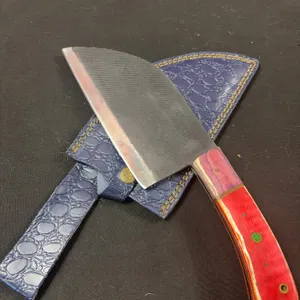 Handmade Carbon Steel Cleaver with Leather Sheath