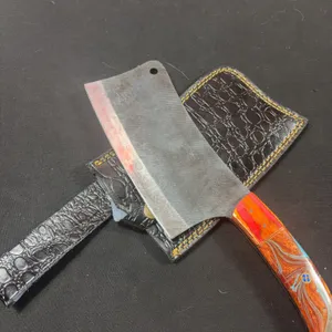 Handmade Carbon Steel Cleaver with Leather Sheath