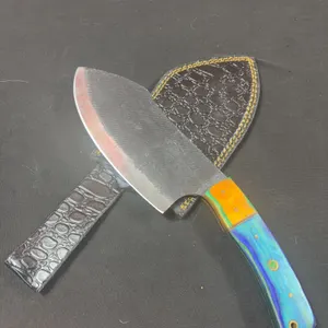 Handmade Carbon Steel Cleaver with Leather Sheath