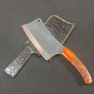 Handmade Carbon Steel Cleaver with Leather Sheath