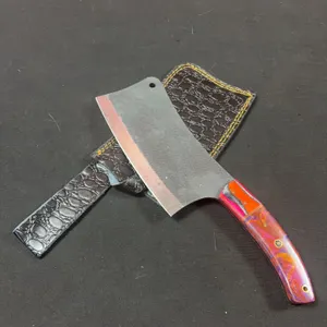 Handmade Carbon Steel Cleaver with Leather Sheath