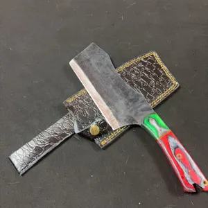 Handmade Carbon Steel Cleaver with Leather Sheath