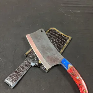 Handmade Carbon Steel Cleaver with Leather Sheath