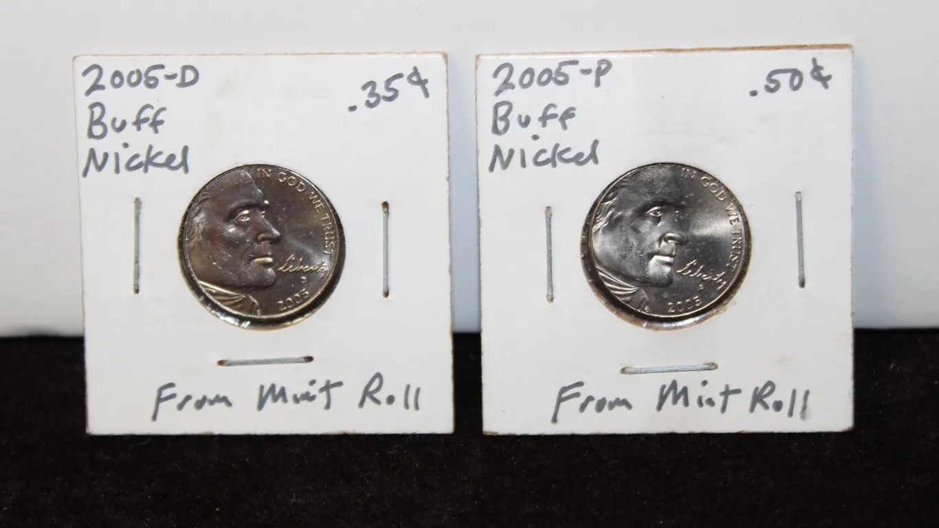 2005-P & 2005-D U.S. Buffalo Nickel Pair