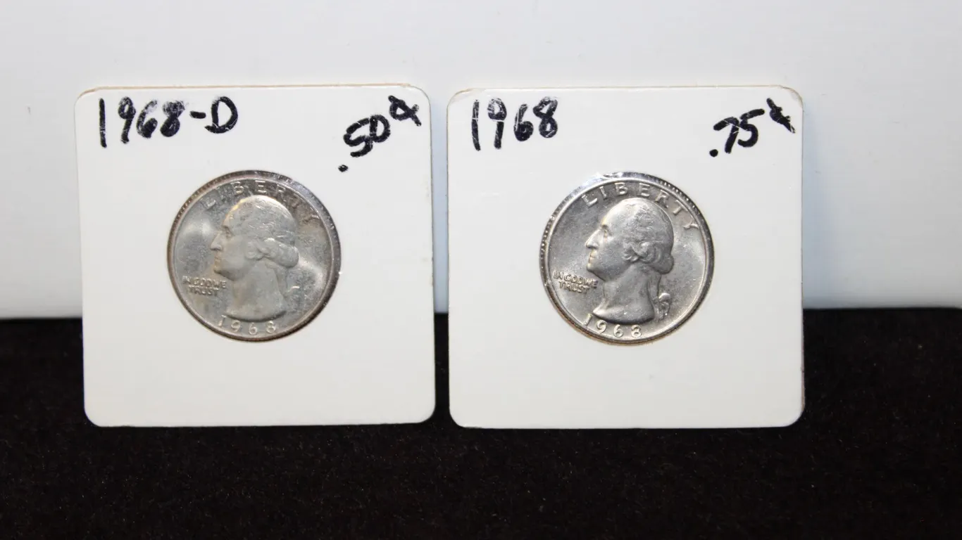 1968-P & 1968-D U.S. Washington Quarter Pair