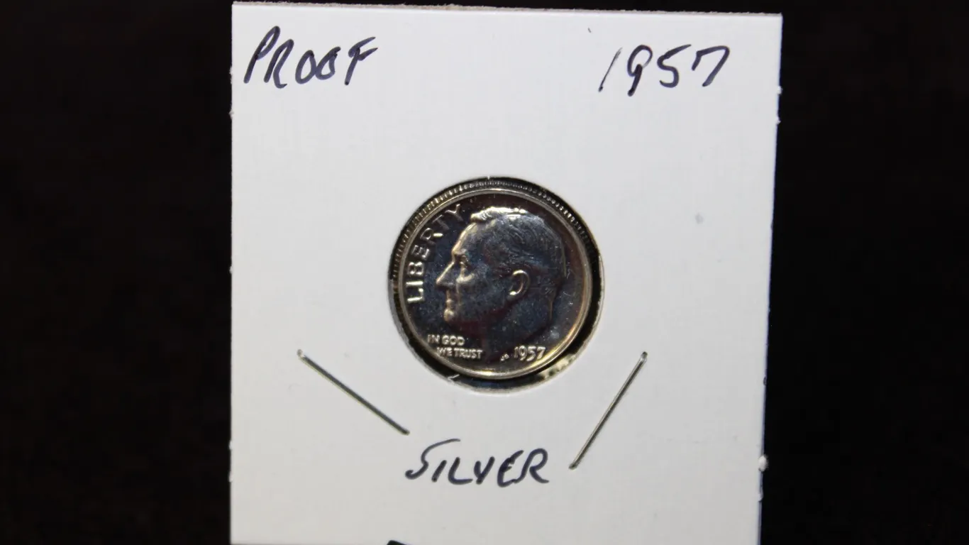 1957 U.S. Roosevelt Silver Dime – Proof