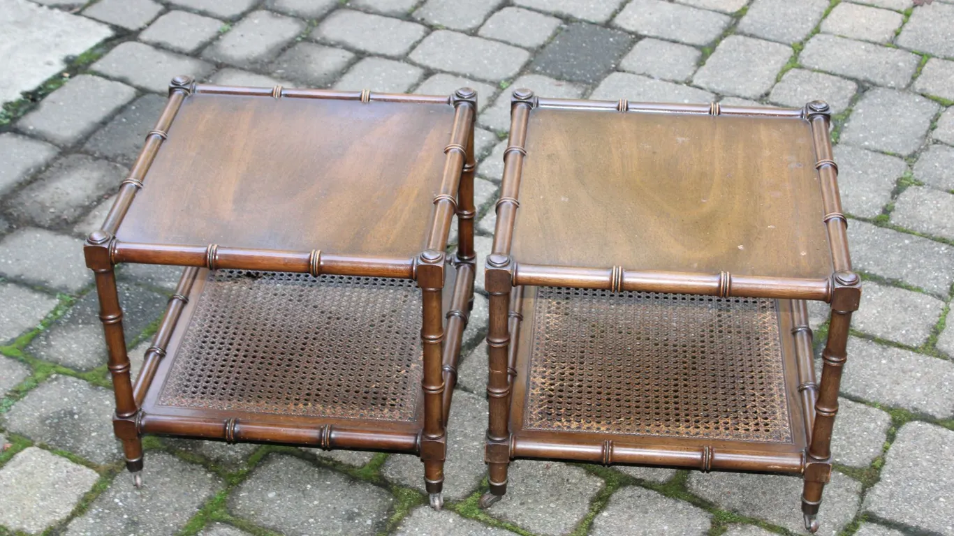 Cane Shelf Tables
