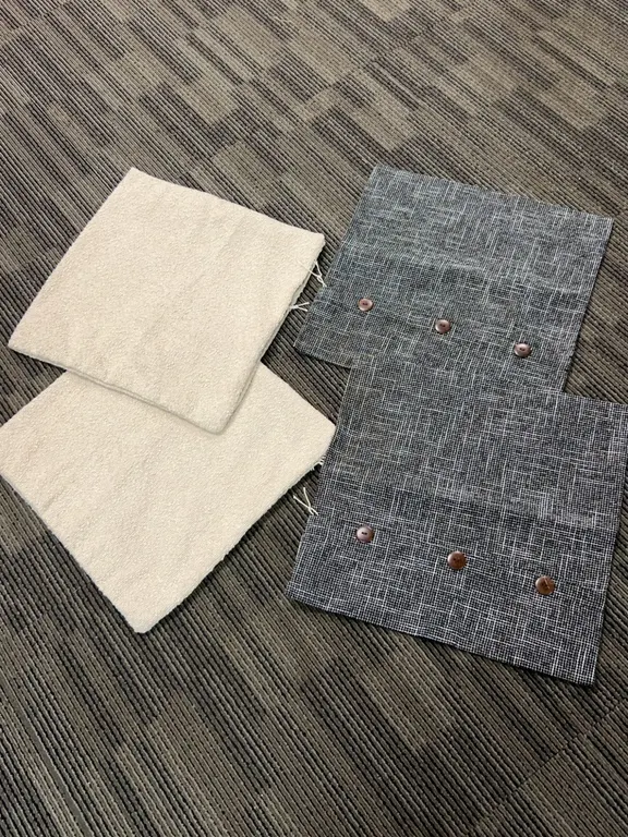 Four Square Fabric Pillow Covers with Buttons