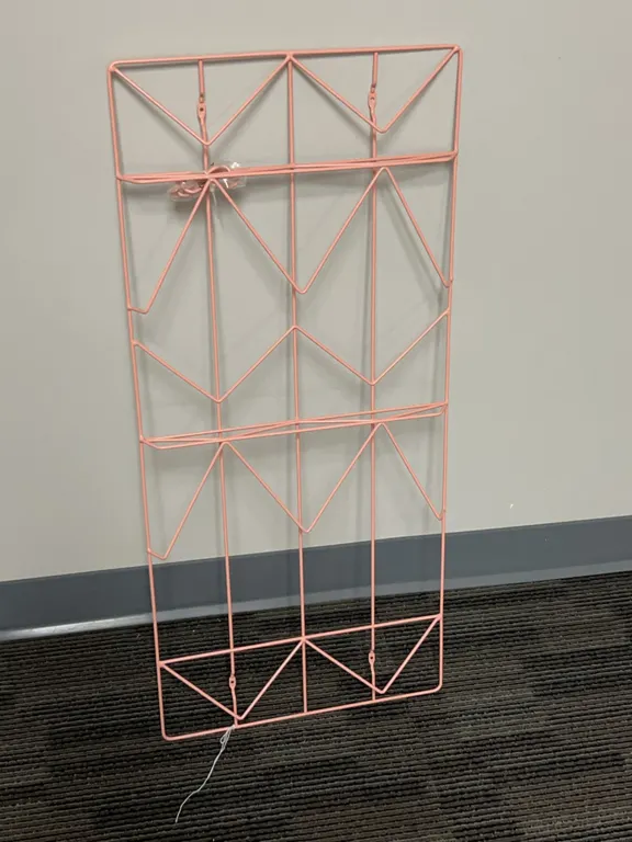 Powder-Coated Metal Wall Grid Organizer Rack Pink