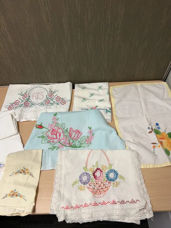 Hand-Embroidered Linen and Cotton Linens Collection