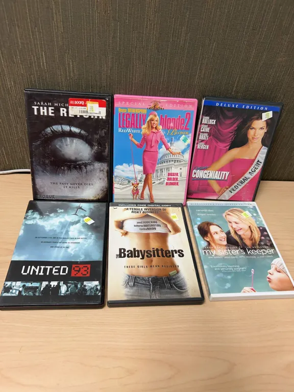 Six Assorted Feature Film DVDs, Various Genres