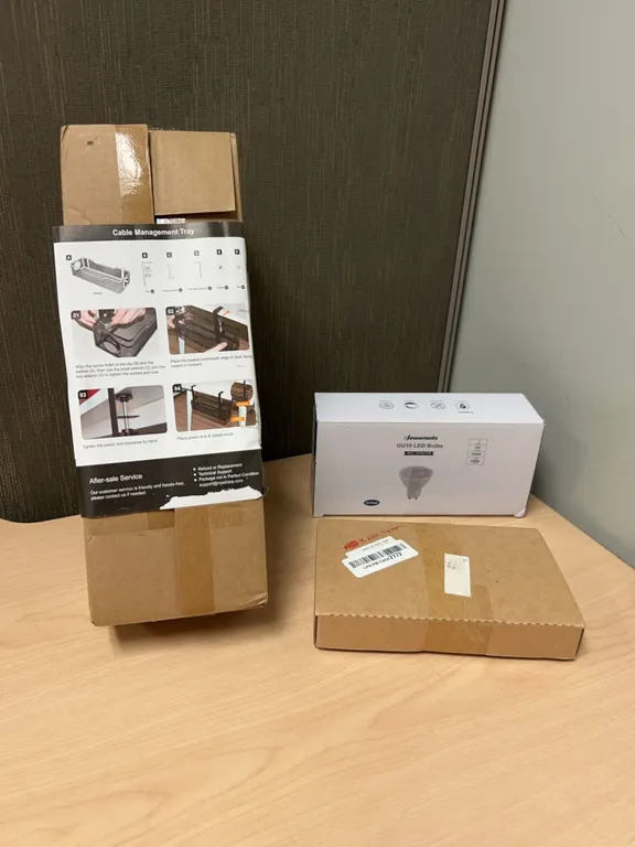 Cable Management Tray, Jeewenwils GU10 LED Bulbs and Box
