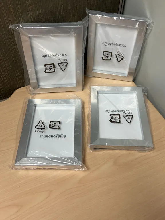 4 AmazonBasics Silver Picture Frames 5x7 Inch