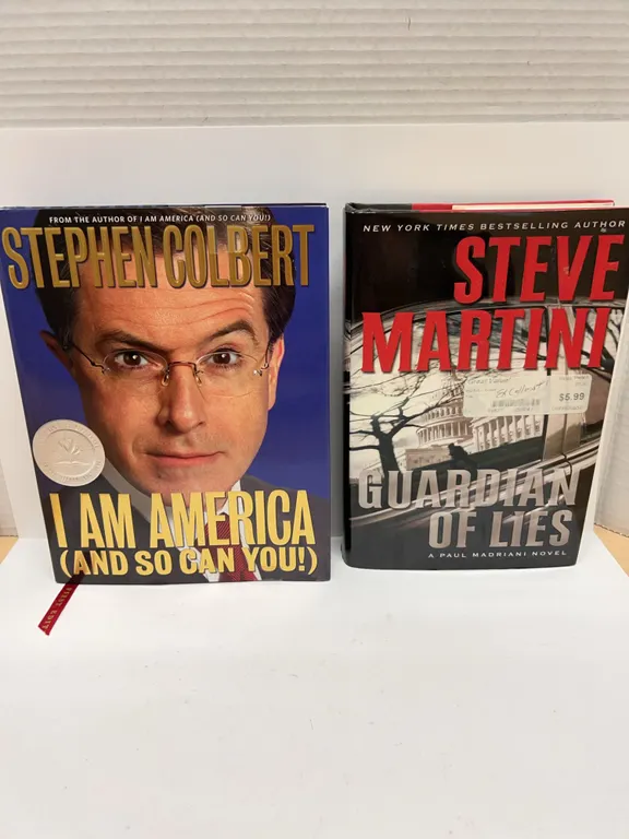 Two Hardcover Books: Colbert and Martini with Dust Jackets